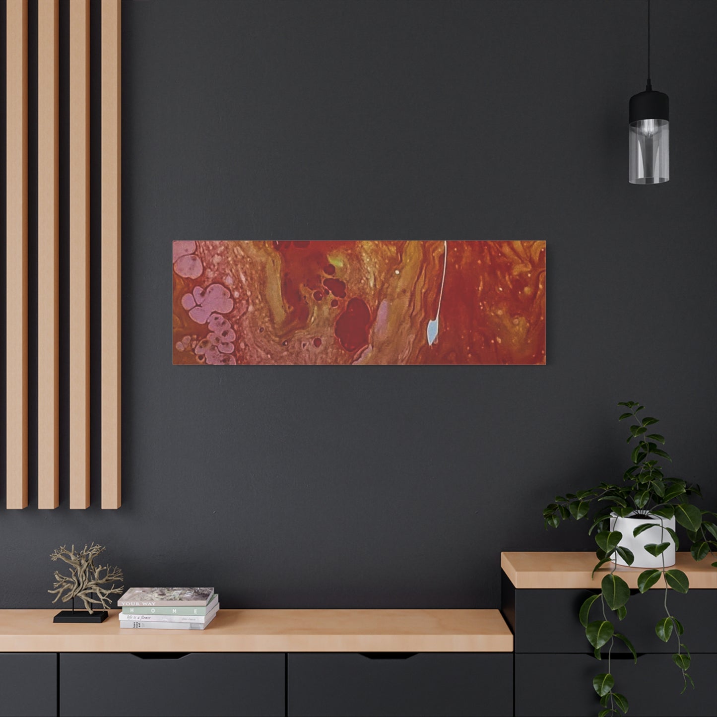 Abstract Red Fluid Art Canvas Print — Matte Stretched Wall Art