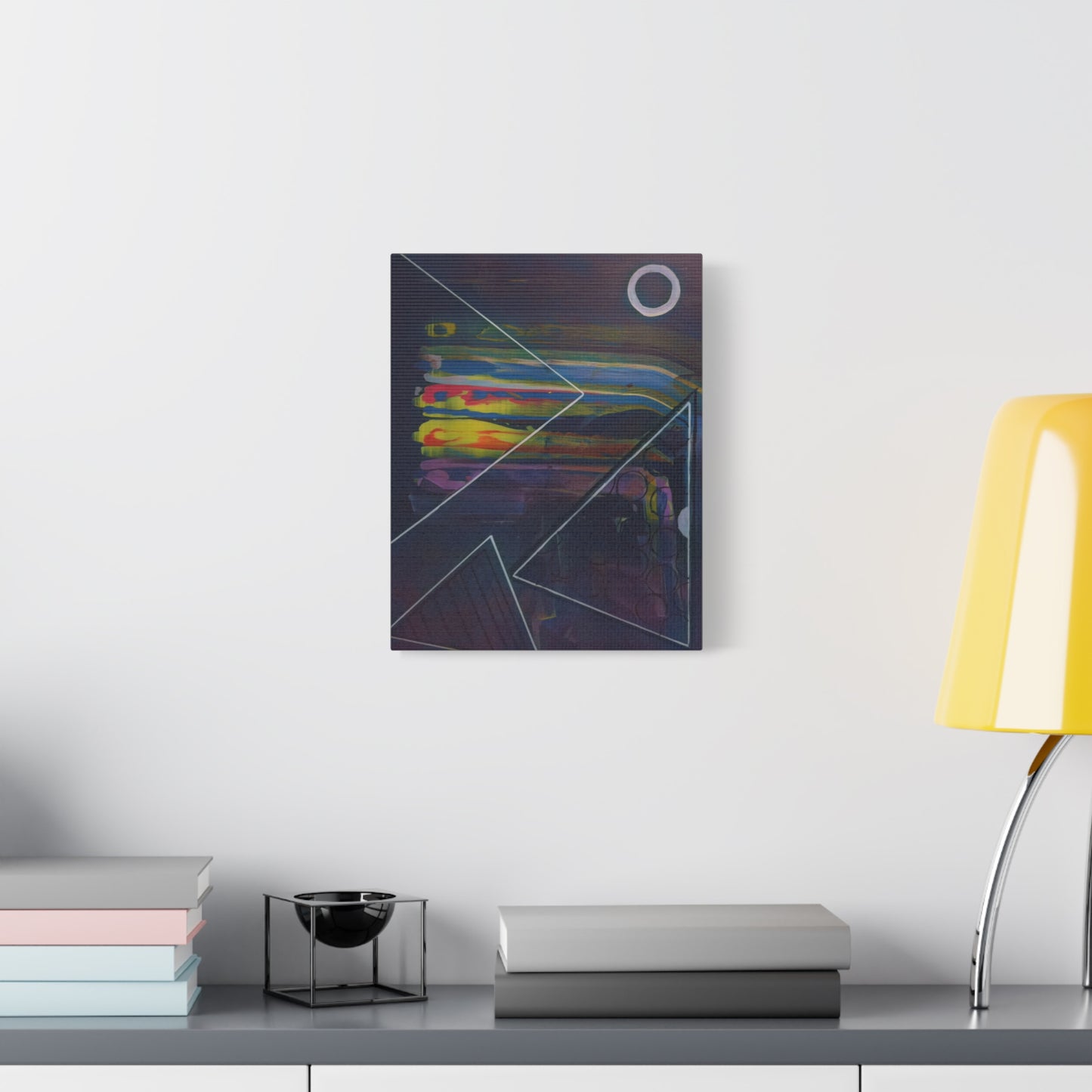 Abstract Geometric Canvas Art - 2025 astronomy – Colorful Drip Triangle Stretched Canvas