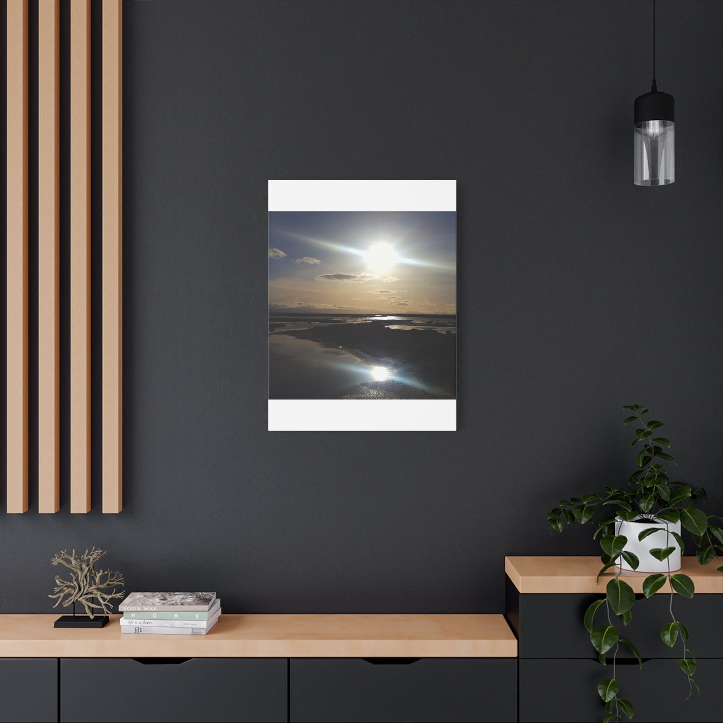 Sunlit Coastal Reflection (don edwards preserve)Canvas Print — Matte Stretched Wall Art