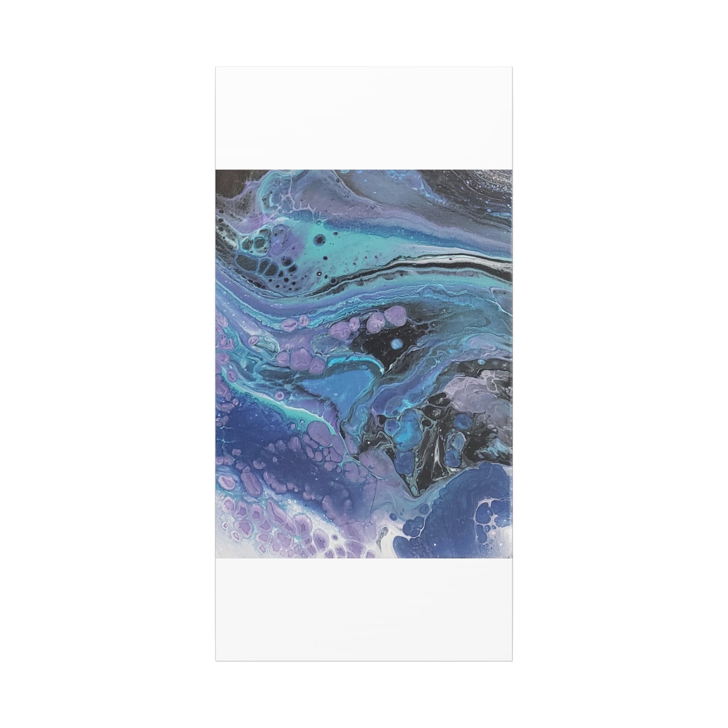 Abstract Ocean Wave Matte Canvas Print — Blue & Purple Fluid Art, Stretched 1.25"