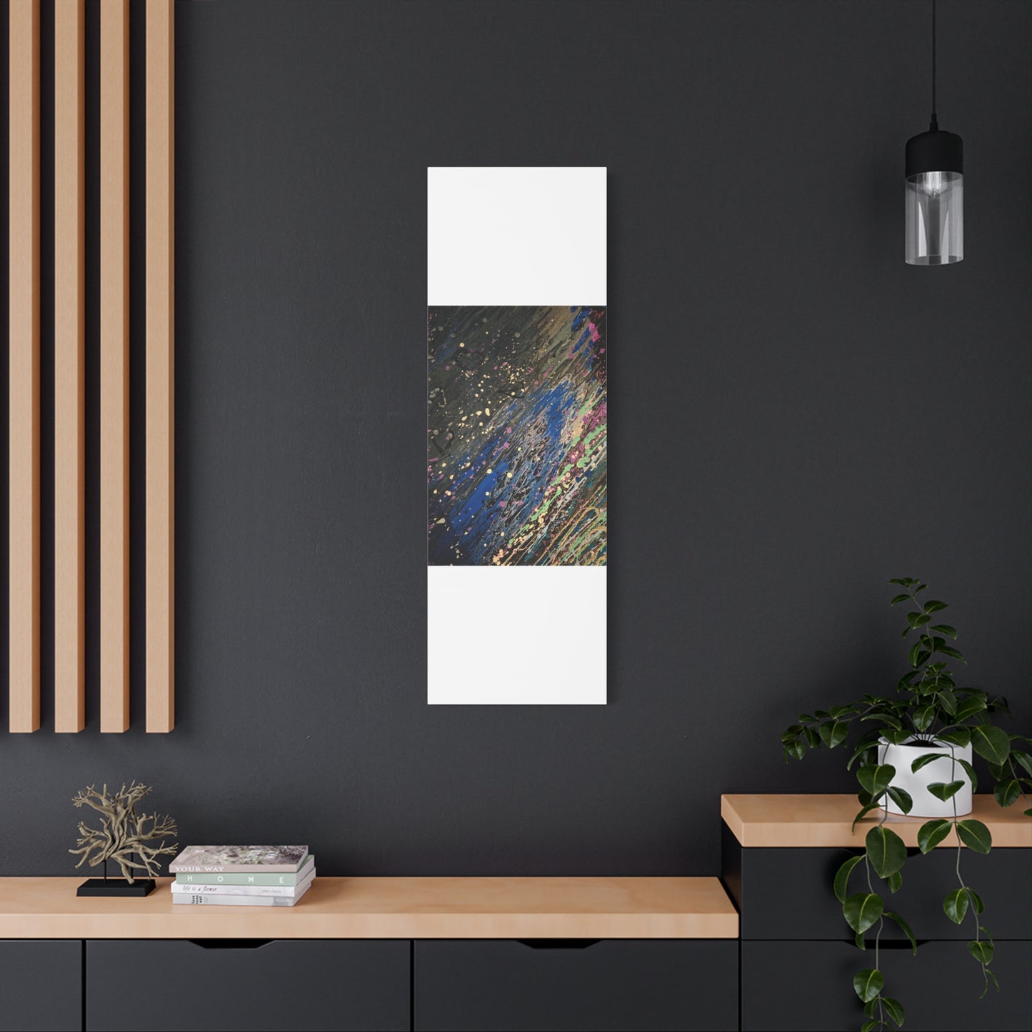 Abstract Splatter Matte Canvas Print — Colorful Fluid Art Wall Decor, Stretched 1.25"