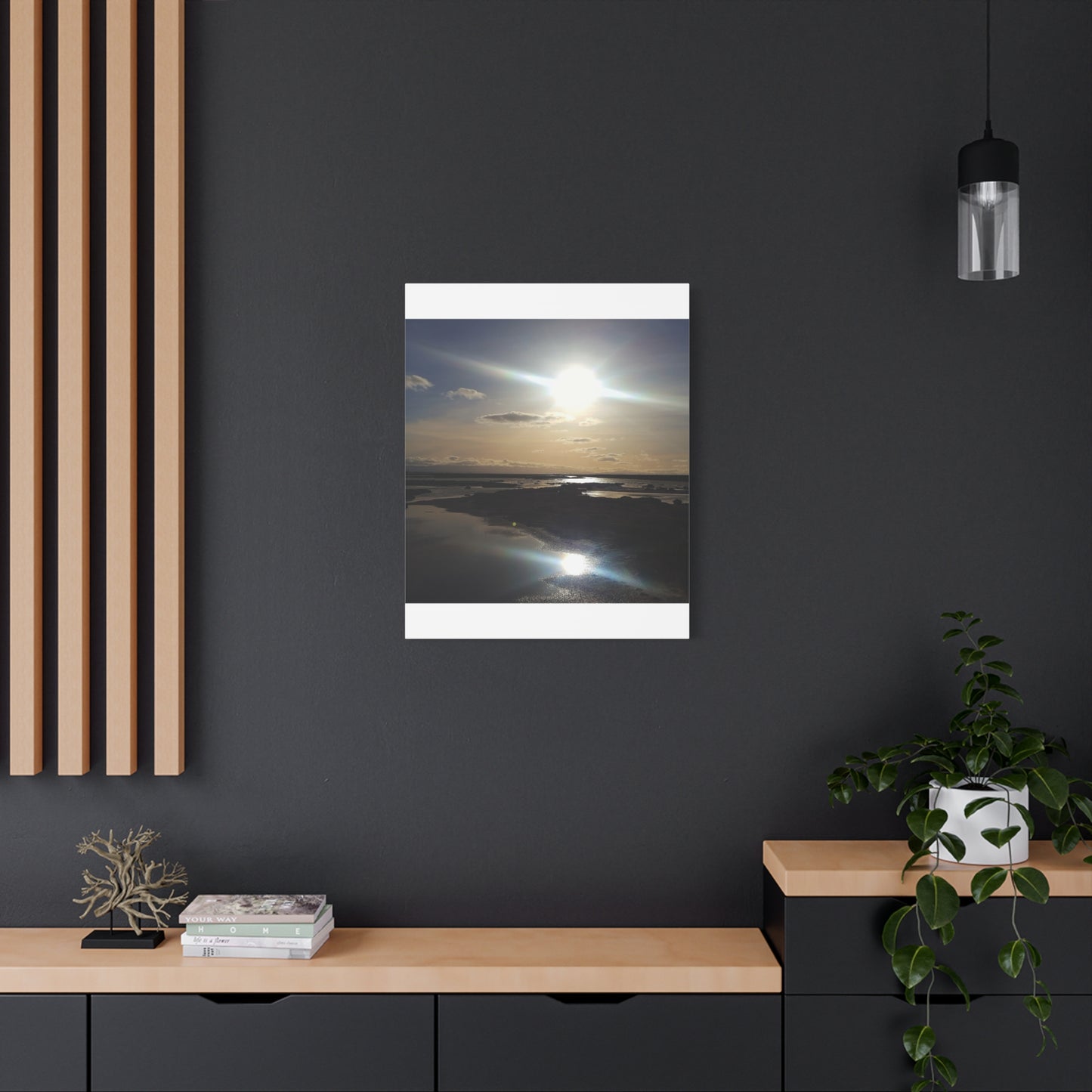 Sunlit Coastal Reflection (don edwards preserve)Canvas Print — Matte Stretched Wall Art
