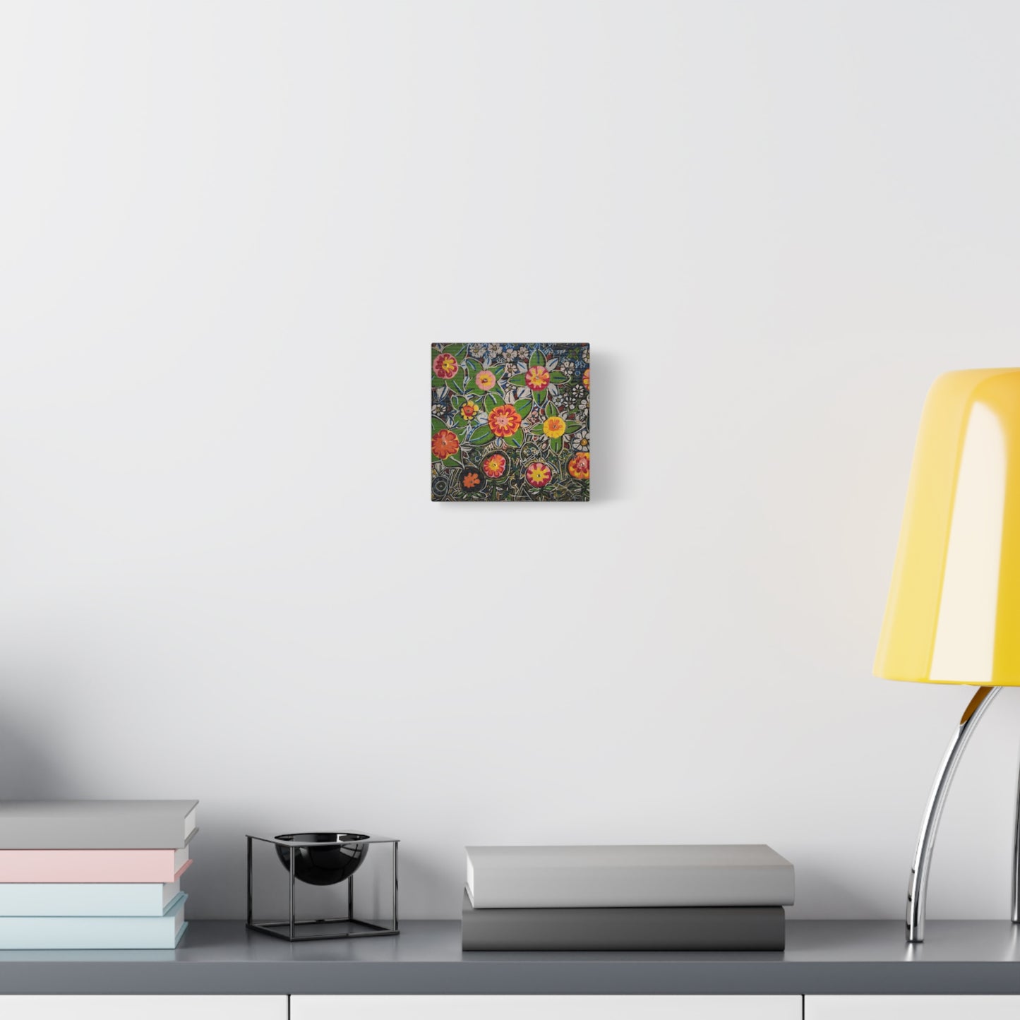 Urban_gardening-04 - Floral Pop Matte Stretched Canvas – Colorful Hand-Painted Garden Wall Art