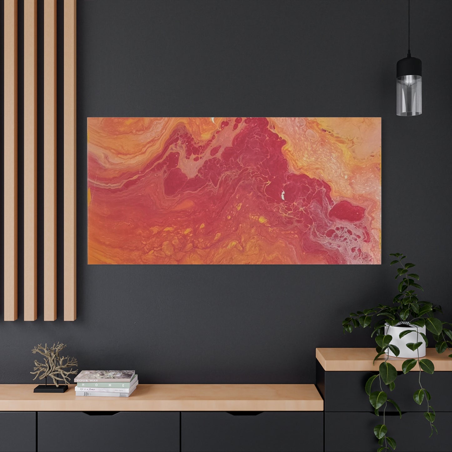 Abstract Pepto Popured - Sunset Swirl Matte Canvas Art - Stretched 1.25"
