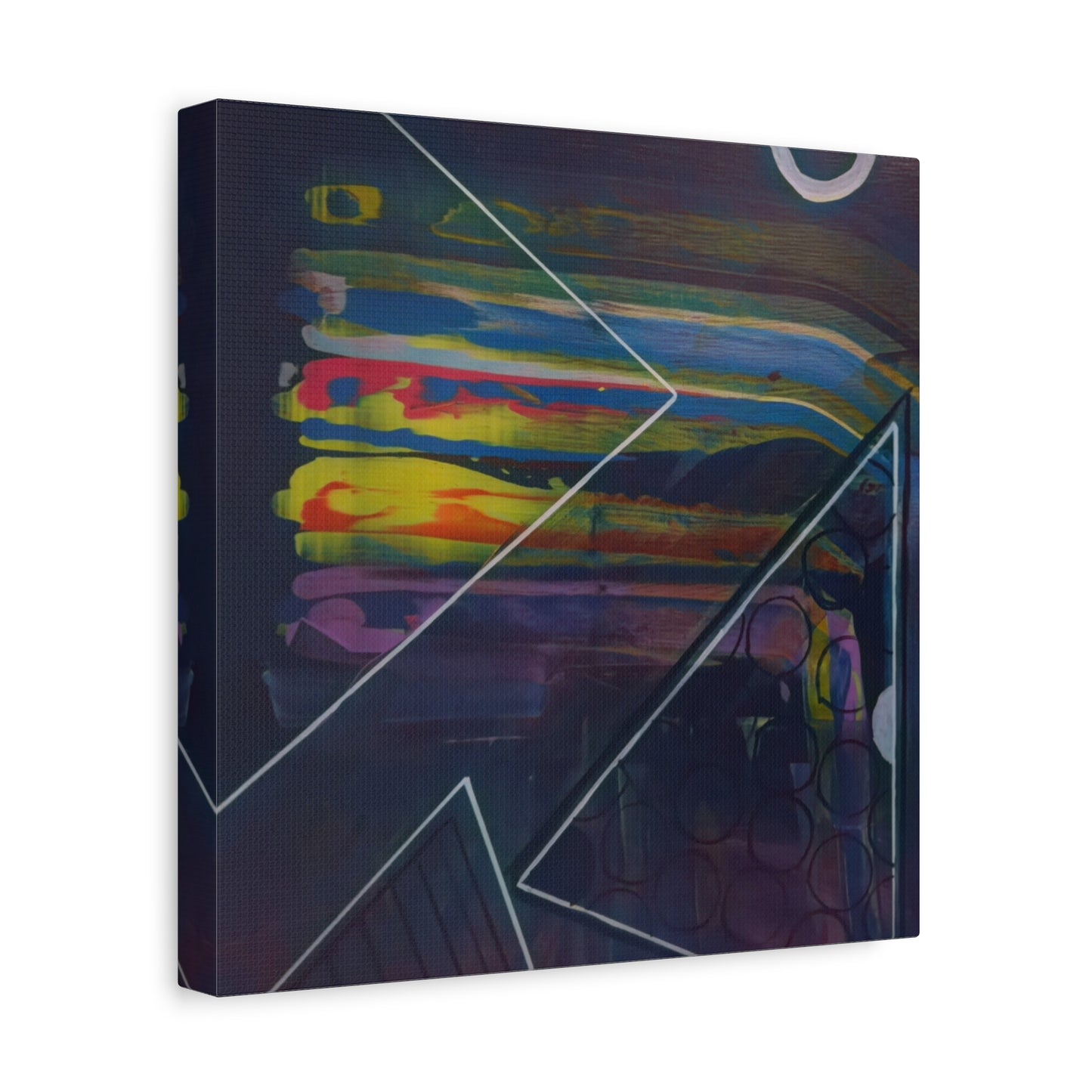 Abstract Geometric Canvas Art - 2025 astronomy – Colorful Drip Triangle Stretched Canvas