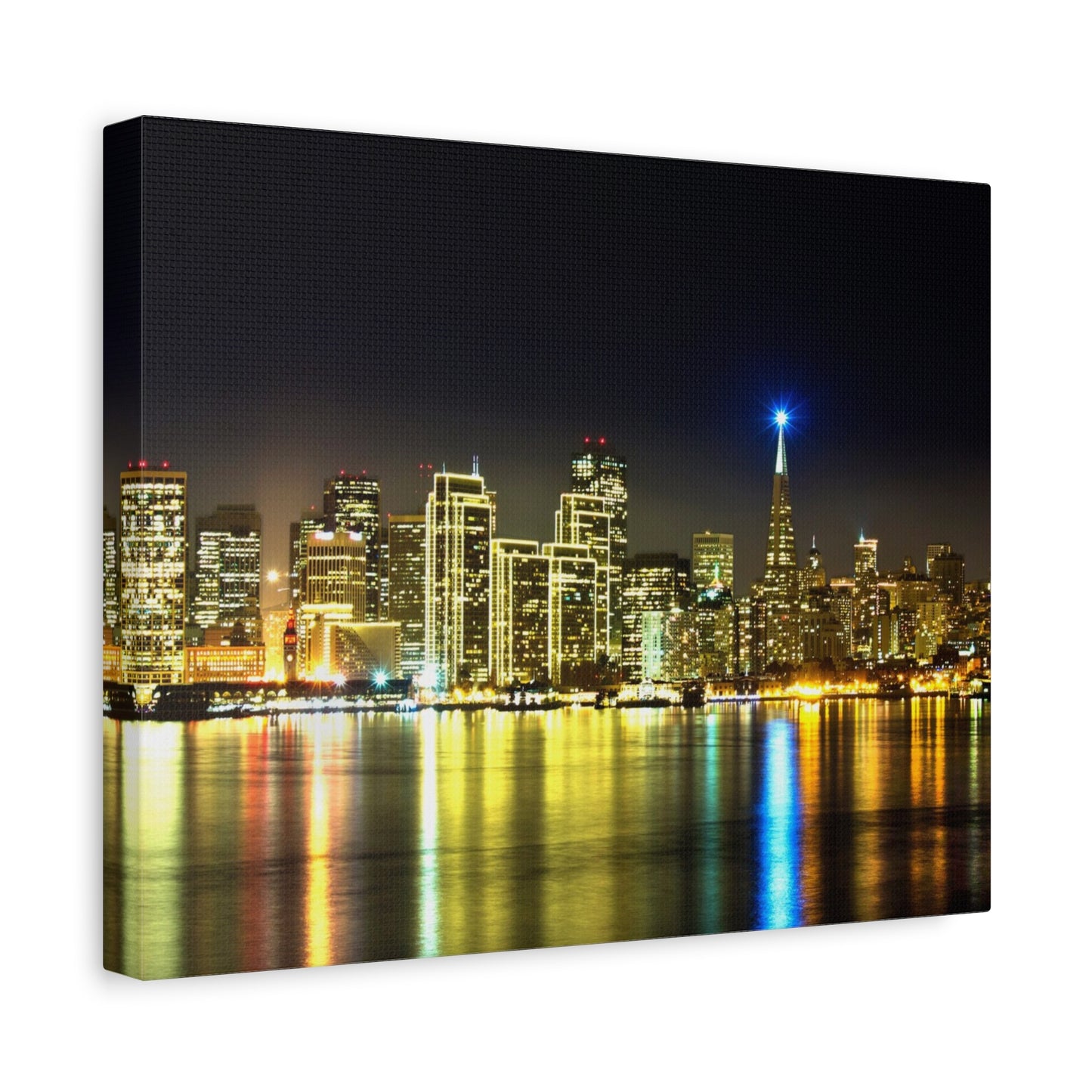 San Francisco Night Skyline Matte Canvas Print — Stretched 1.25"