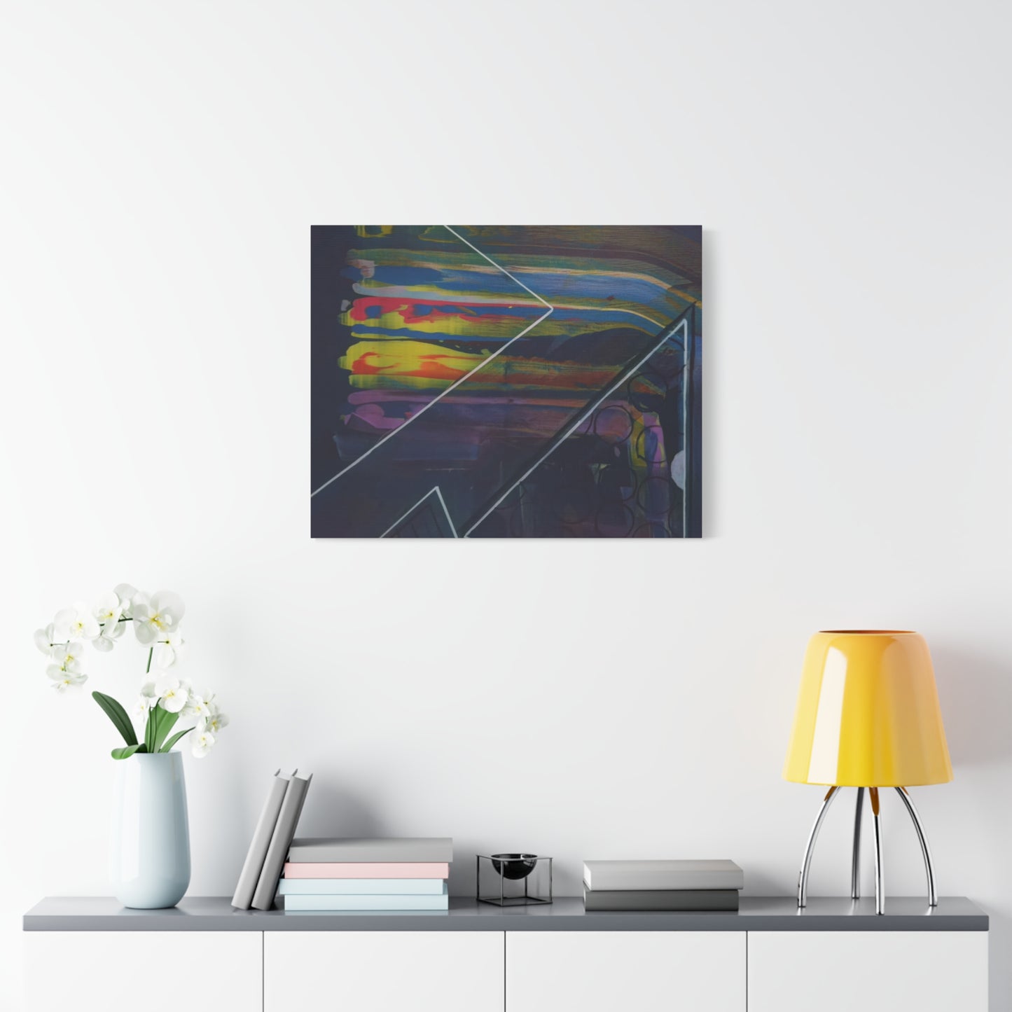 Abstract Geometric Canvas Art - 2025 astronomy – Colorful Drip Triangle Stretched Canvas