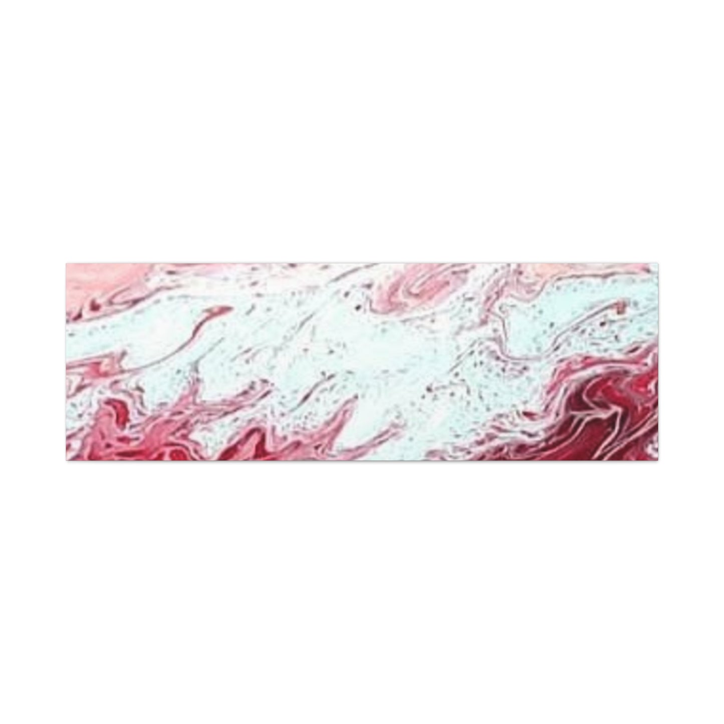 Abstract Pink & Red Fluid Art Canvas — Matte Stretched Wall Art