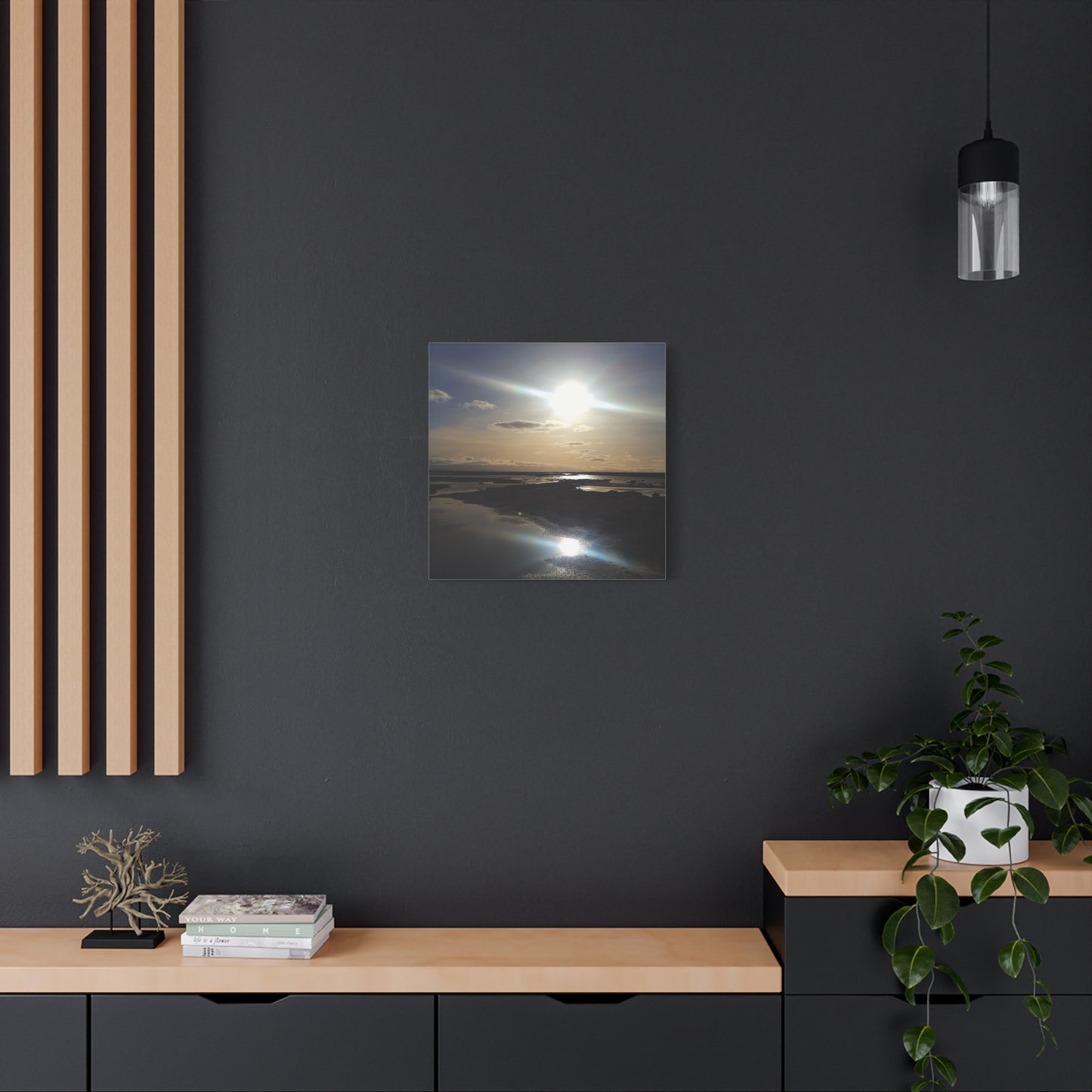 Sunlit Coastal Reflection (don edwards preserve)Canvas Print — Matte Stretched Wall Art