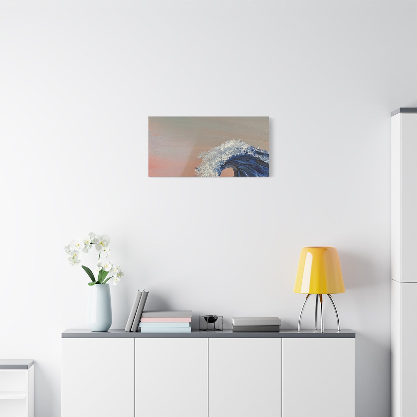 California_Coast - Ocean Wave Canvas Art — Blue Wave Seascape Matte Stretched Canvas