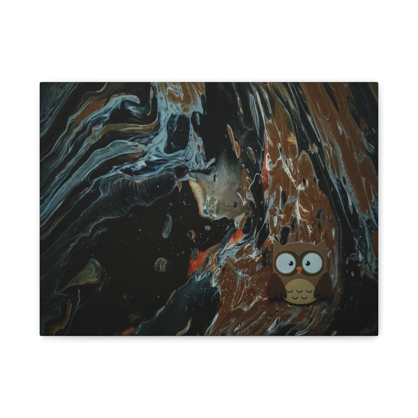 Abstract Swirl Owl Matte Canvas Print
