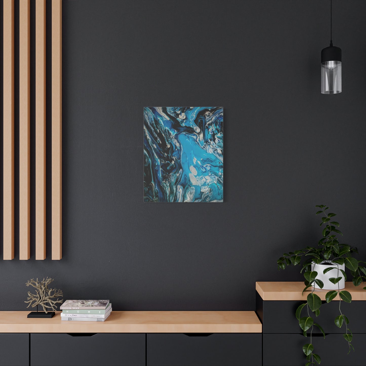 Blue Ocean Abstract Matte Canvas Print — Stretched Wall Art