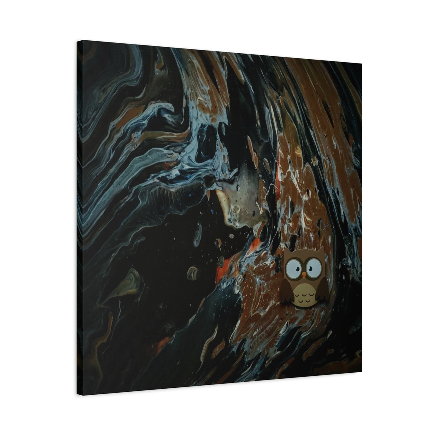 Abstract Swirl Owl Matte Canvas Print