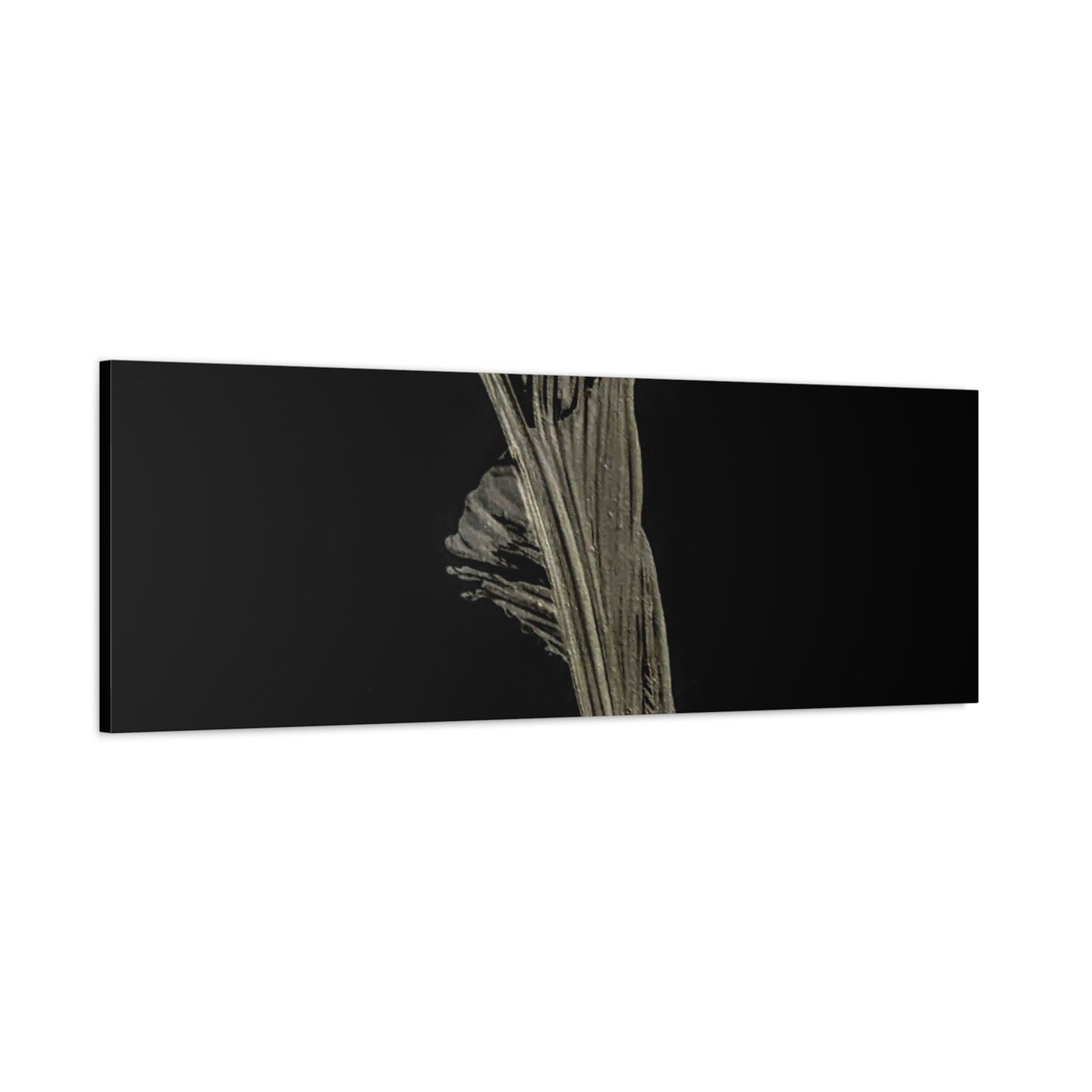 Calla Lilly - Minimalist Botanical Canvas Print — Monochrome Flower Art on Black Matte