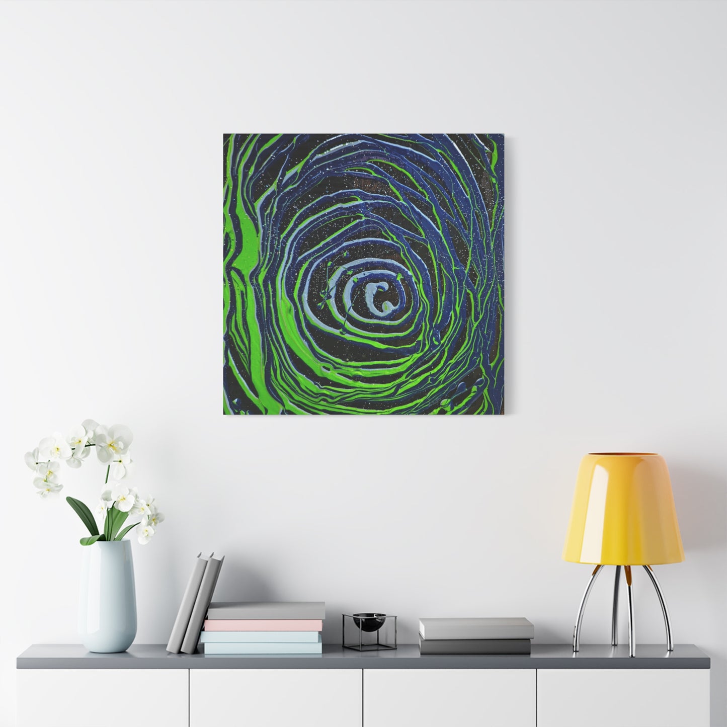 Abstract Green Swirl Matte Canvas Art — Stretched 1.25" Wall Décor