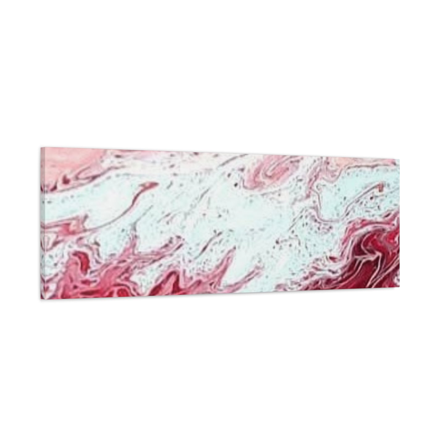 Abstract Pink & Red Fluid Art Canvas — Matte Stretched Wall Art