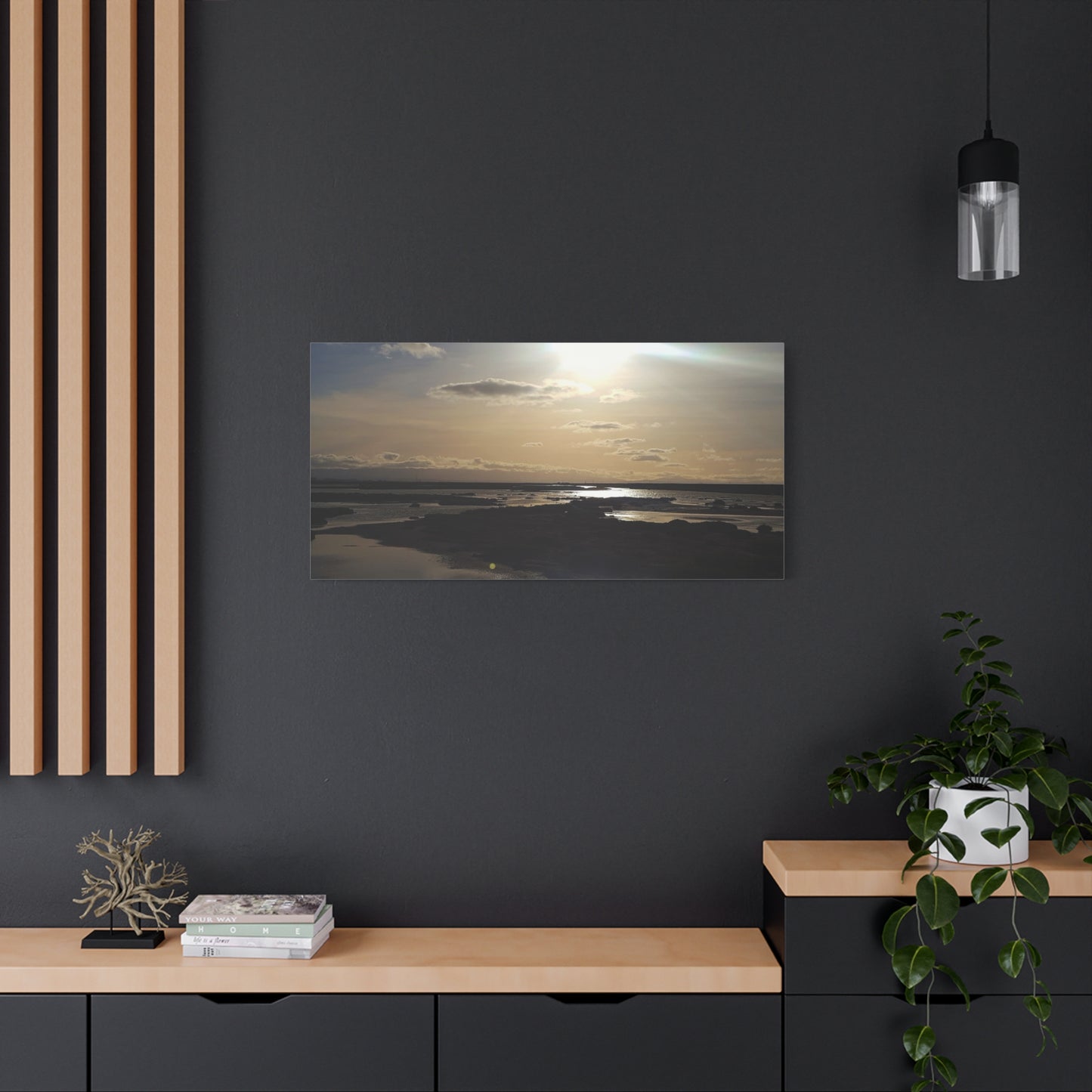 Sunlit Coastal Reflection (don edwards preserve)Canvas Print — Matte Stretched Wall Art