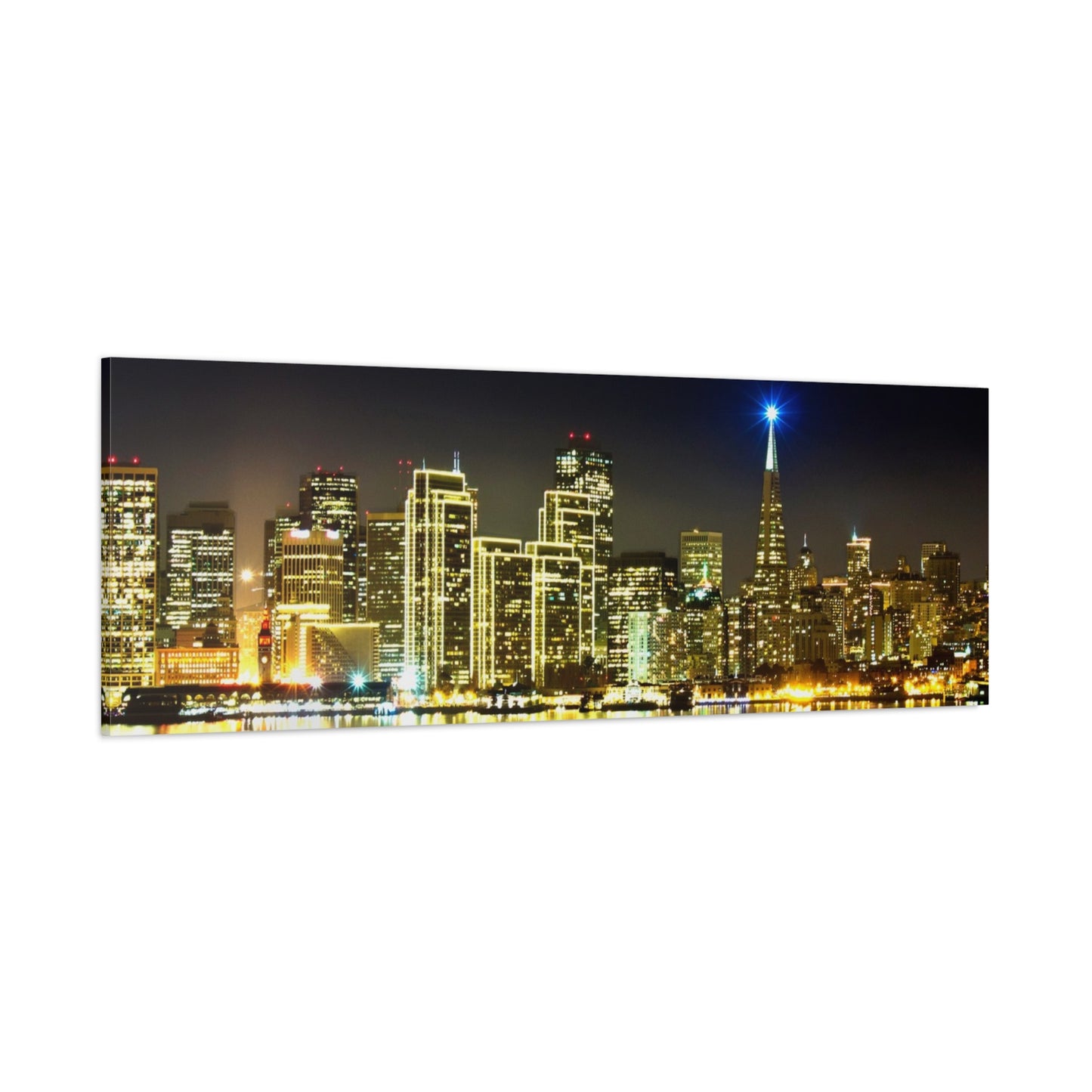 San Francisco Night Skyline Matte Canvas Print — Stretched 1.25"