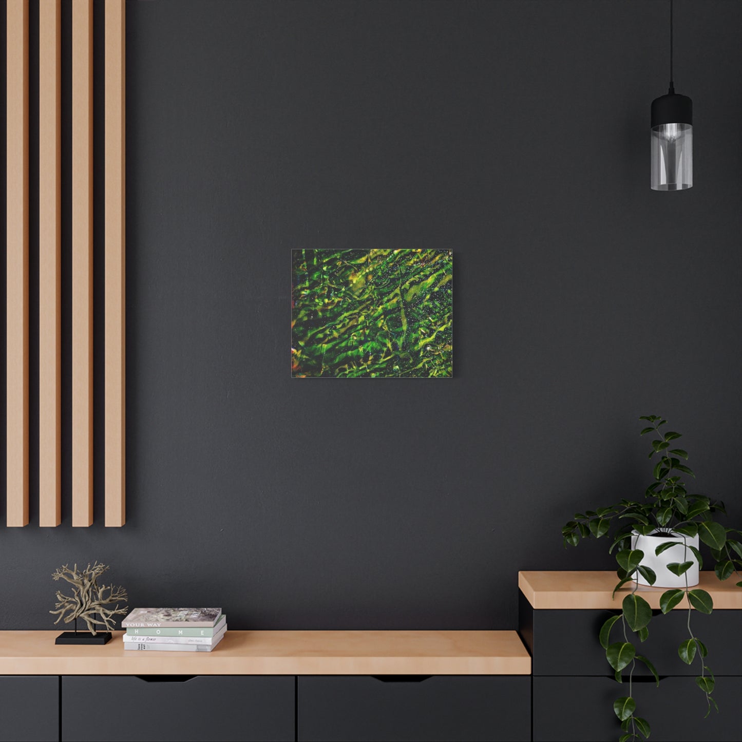 Confessions - Abstract Green Texture Canvas - Matte Stretched Wall Art