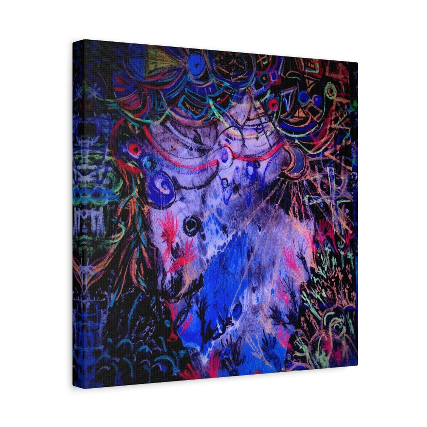 soul_extractions - Abstract Neon Canvas Art - Vibrant Psychedelic Wall Decor