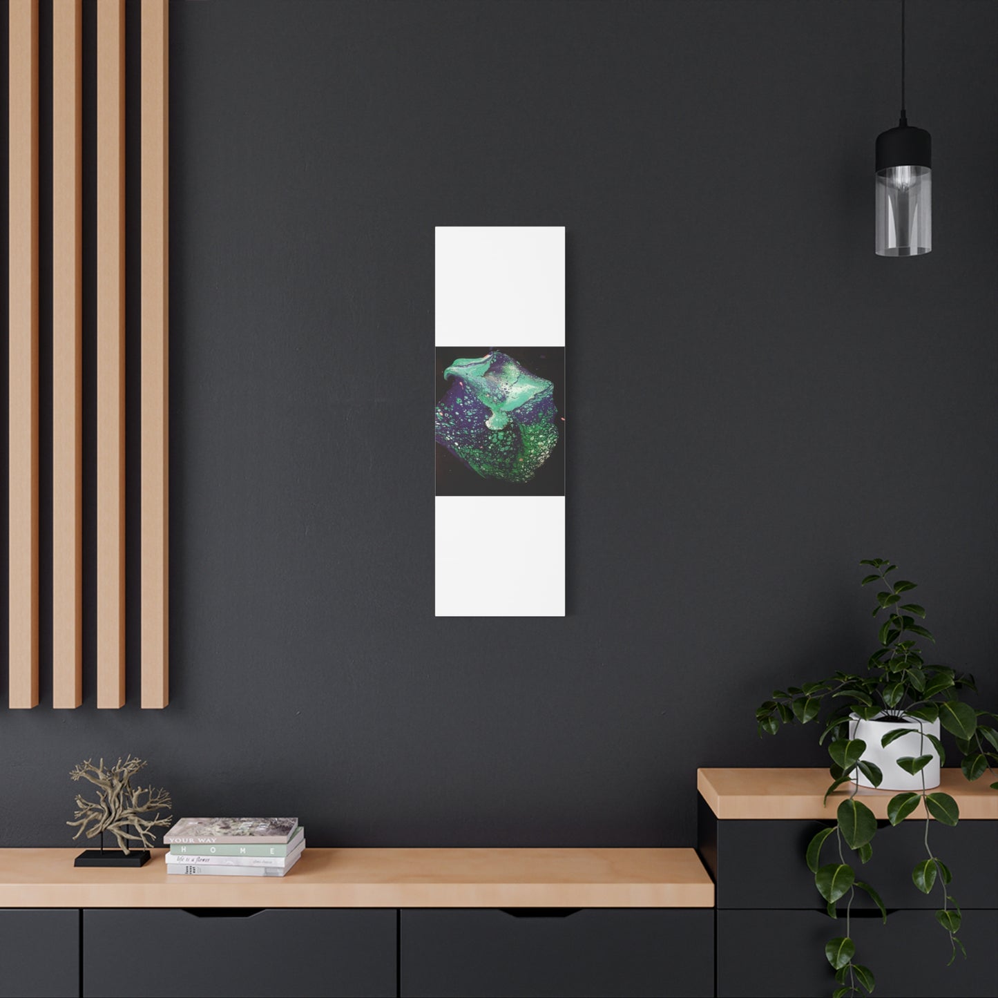 Abstract Green & Teal Fluid Art Canvas Print - Matte Stretched Wall Art