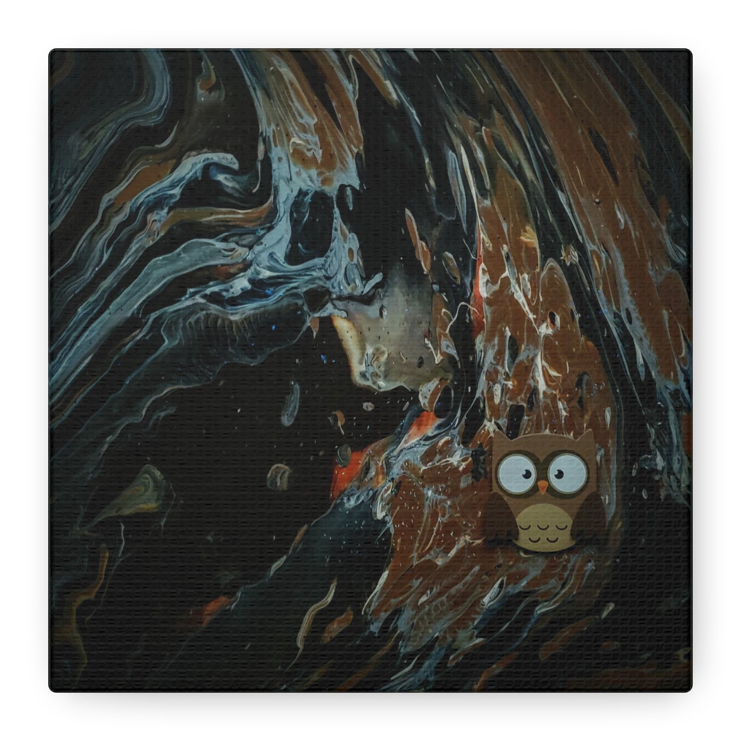 Abstract Swirl Owl Matte Canvas Print
