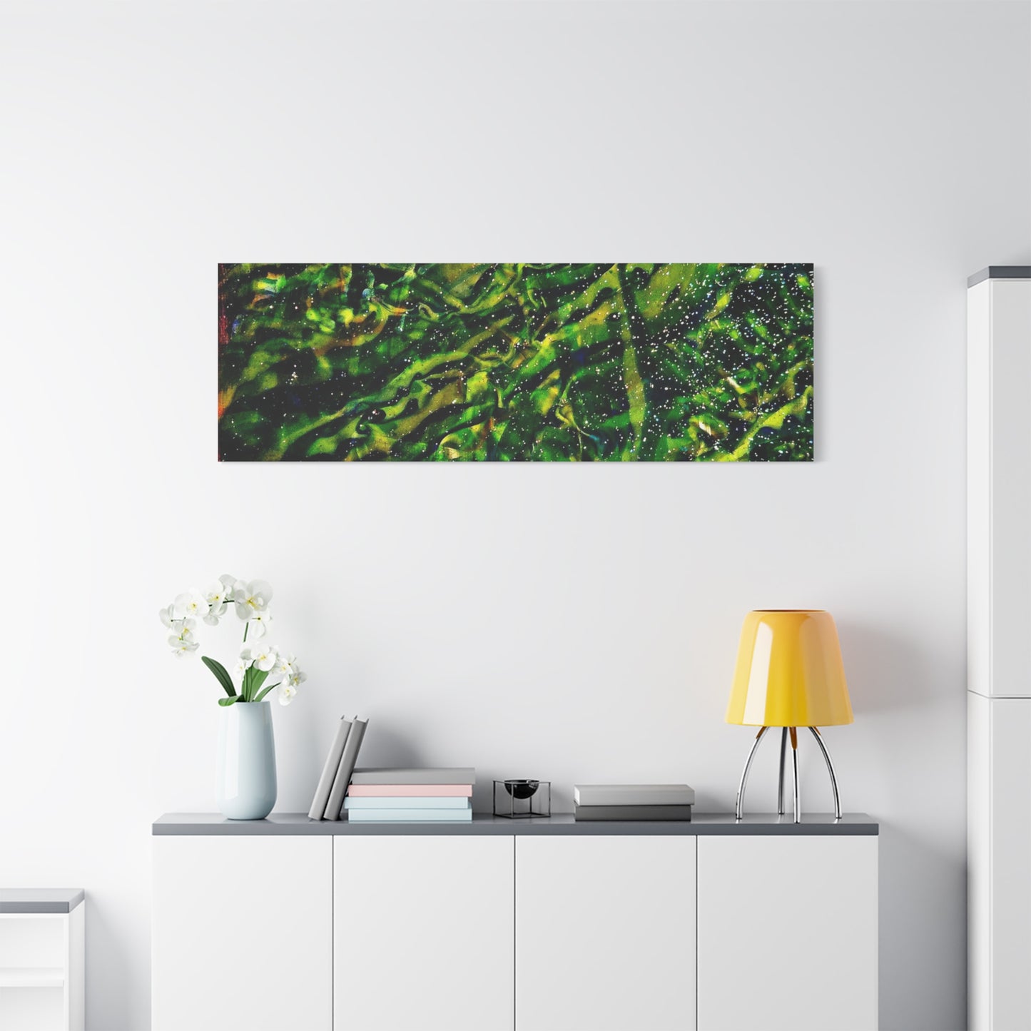 Confessions - Abstract Green Texture Canvas - Matte Stretched Wall Art