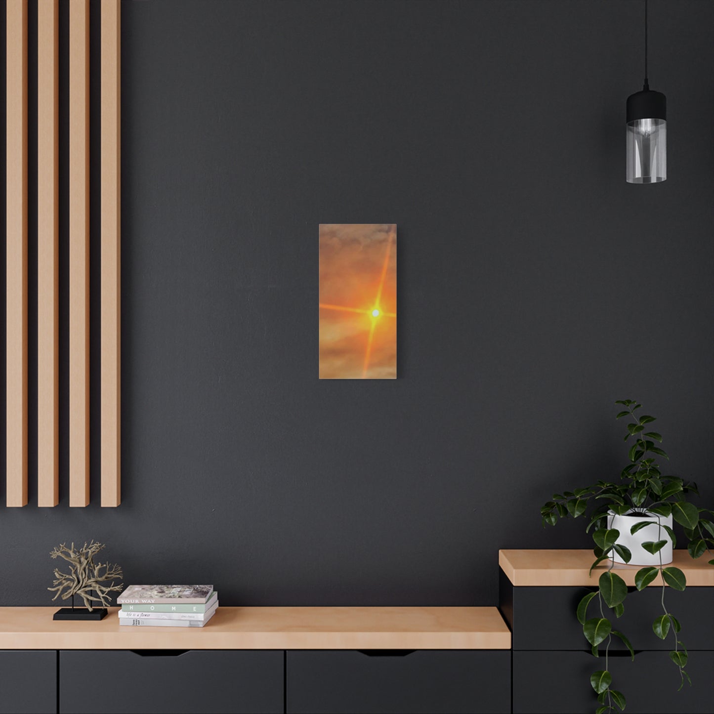 Sunburst Sunset Canvas Print — Warm Abstract Wall Art