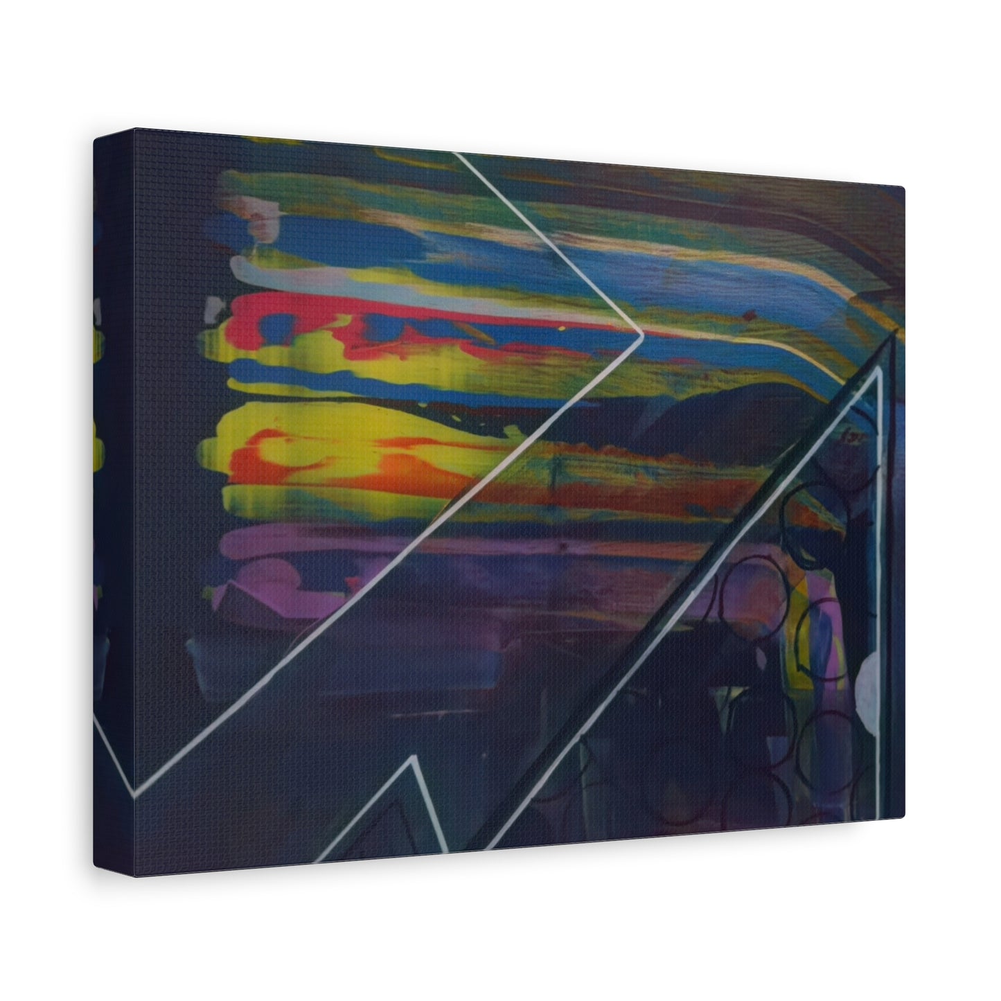 Abstract Geometric Canvas Art - 2025 astronomy – Colorful Drip Triangle Stretched Canvas