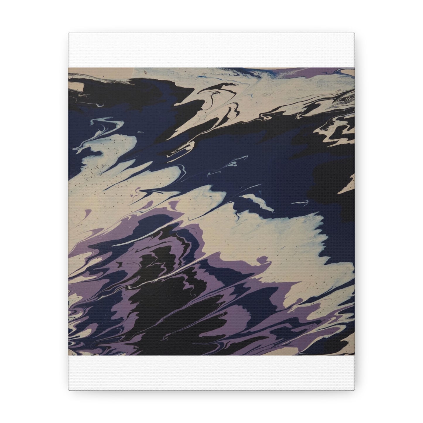 Abstract Navy & Lavender Wave Matte Stretched Canvas (1.25")