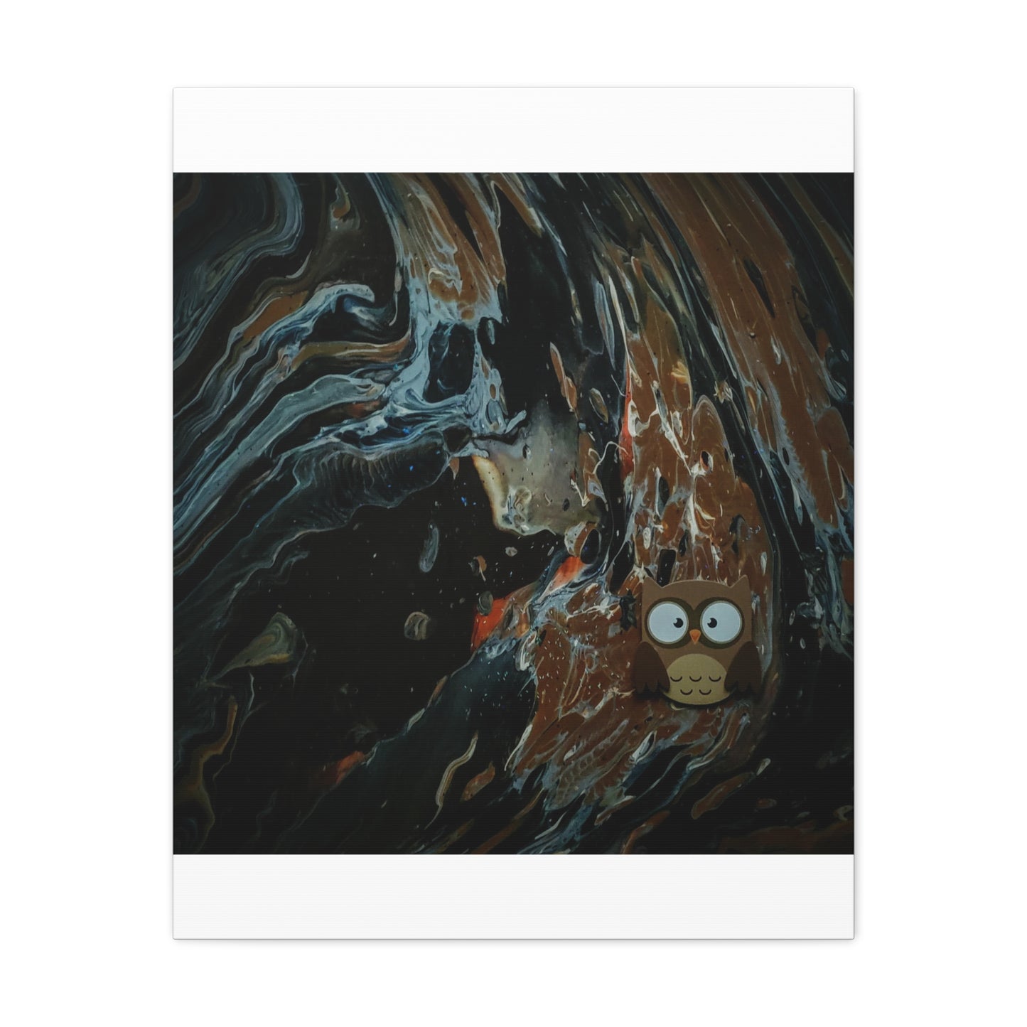 Abstract Swirl Owl Matte Canvas Print