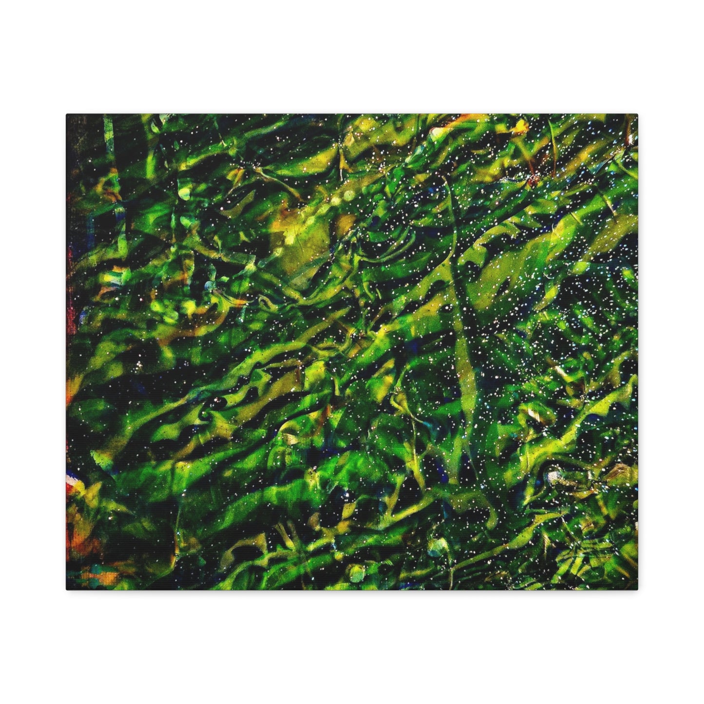 Confessions - Abstract Green Texture Canvas - Matte Stretched Wall Art