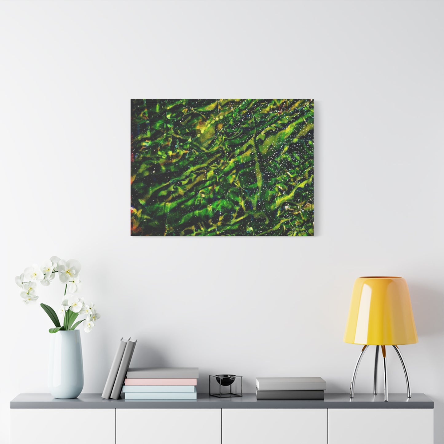 Confessions - Abstract Green Texture Canvas - Matte Stretched Wall Art