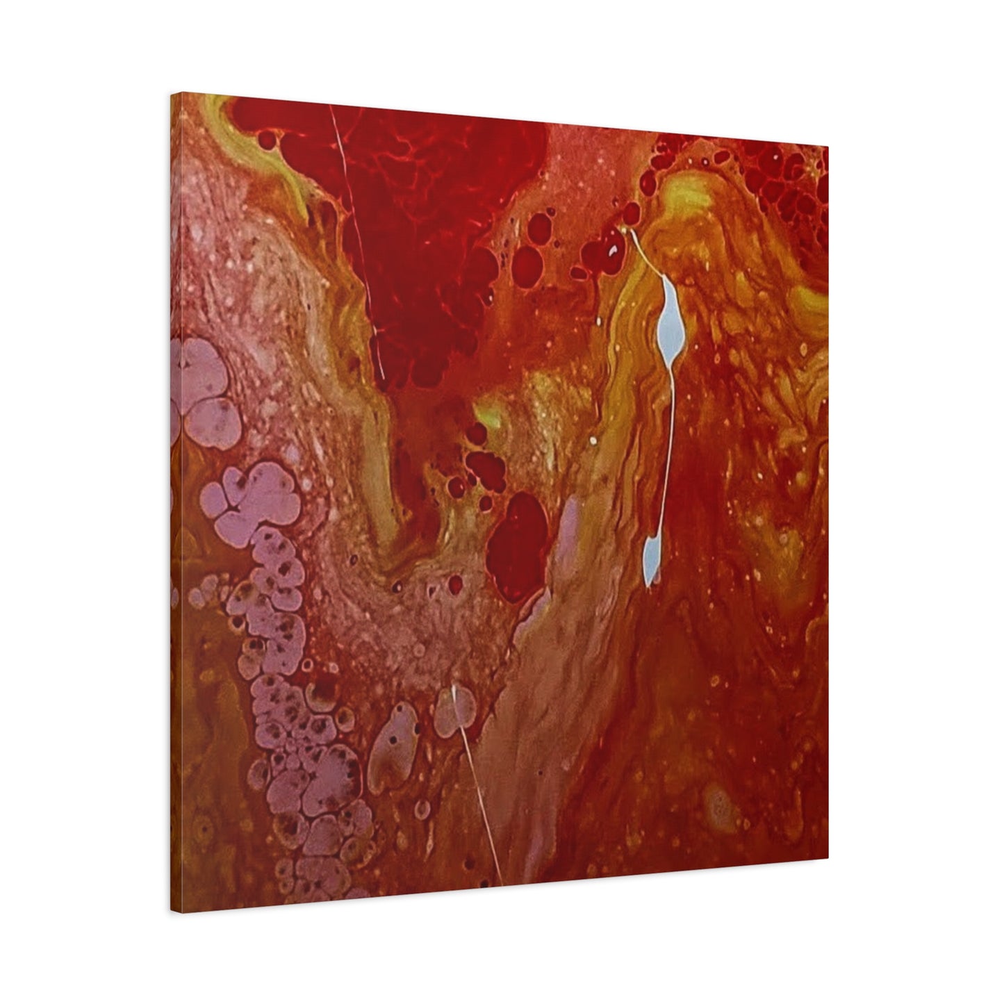 Abstract Red Fluid Art Canvas Print — Matte Stretched Wall Art