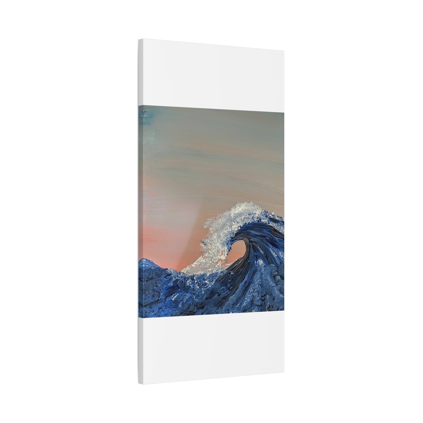 California_Coast - Ocean Wave Canvas Art — Blue Wave Seascape Matte Stretched Canvas