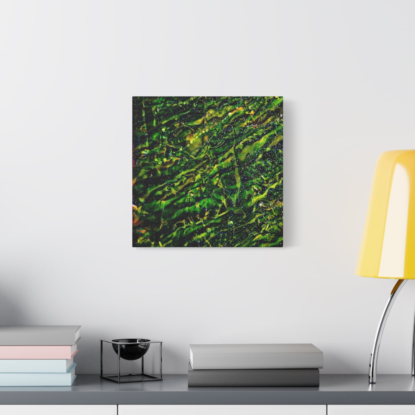 Confessions - Abstract Green Texture Canvas - Matte Stretched Wall Art
