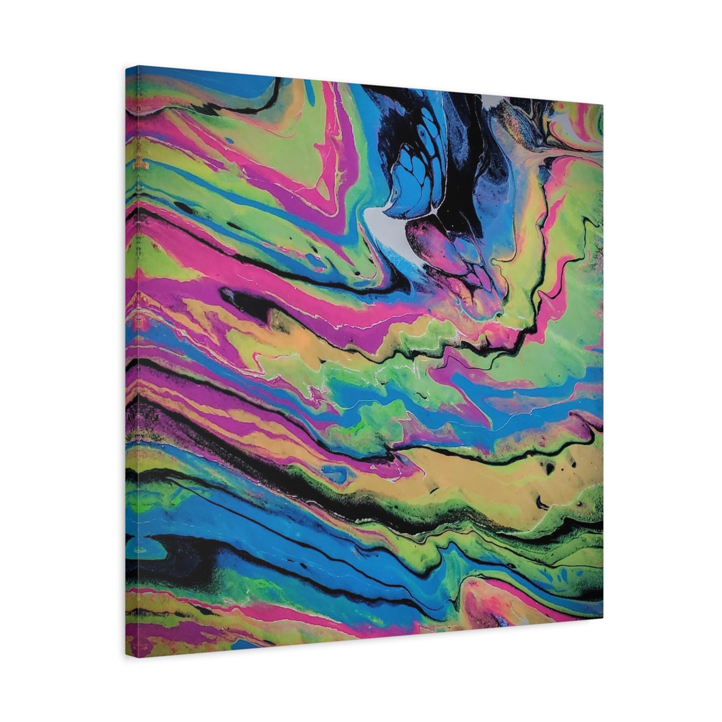 Abstract Neon Fluid Art Canvas Print — Vibrant Psychedelic Wall Decor