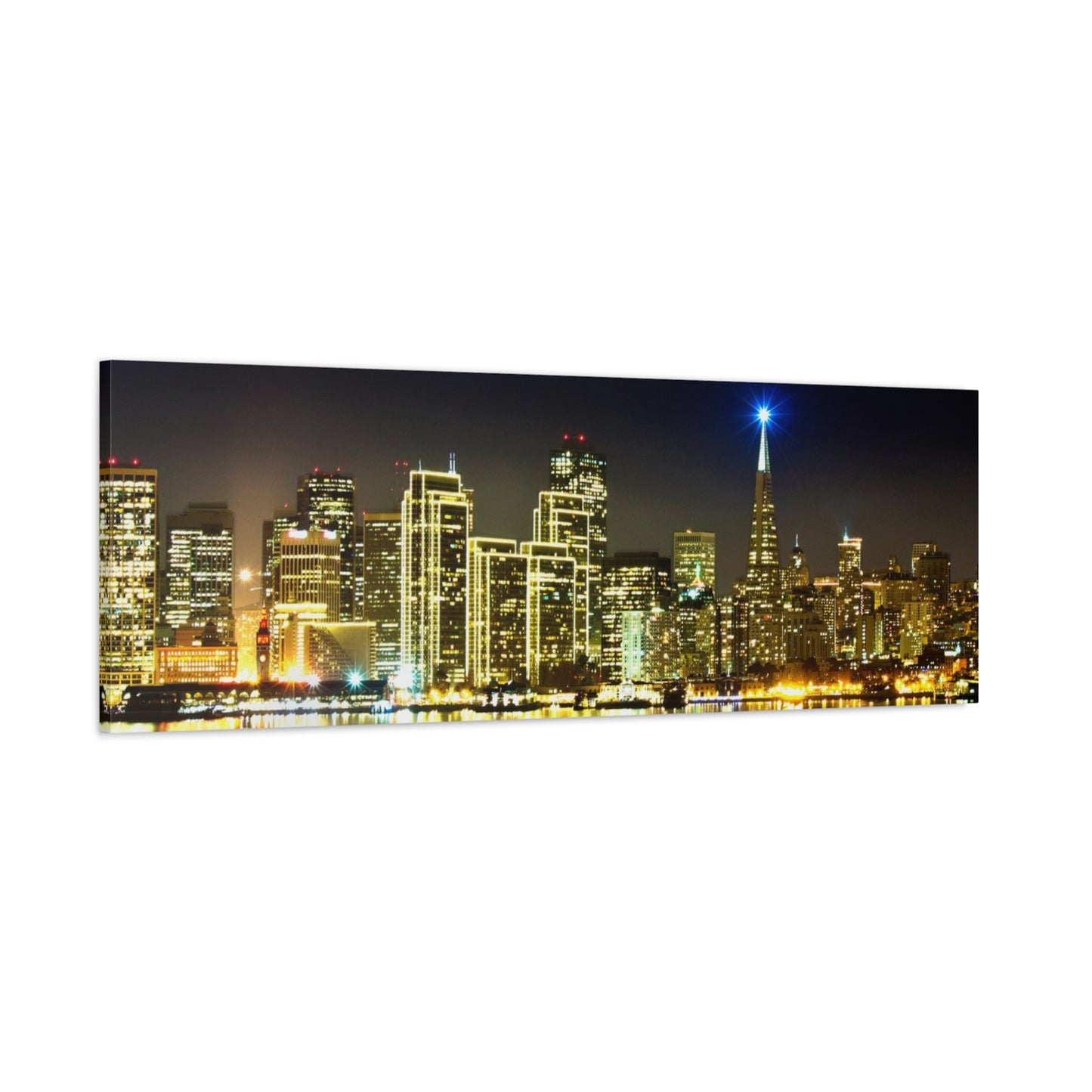 San Francisco Night Skyline Matte Canvas Print — Stretched 1.25"