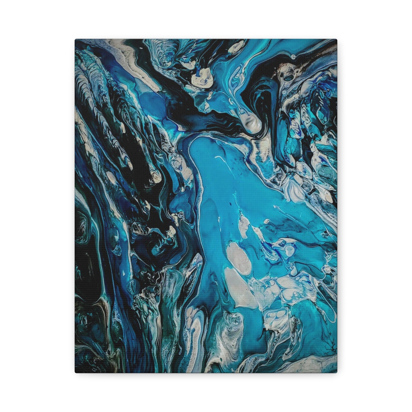 Blue Ocean Abstract Matte Canvas Print — Stretched Wall Art