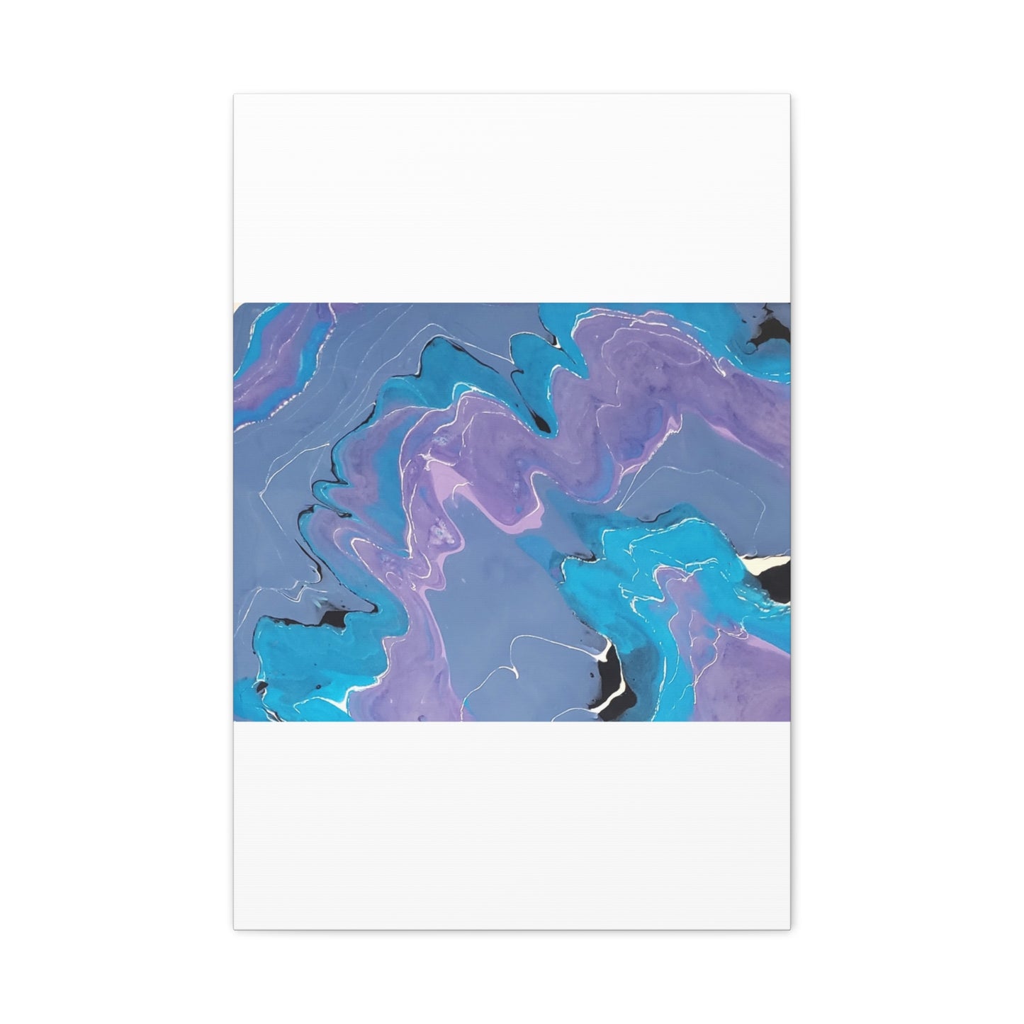 Abstract Blue & Purple Fluid Art Canvas - Matte Stretched Wall Art