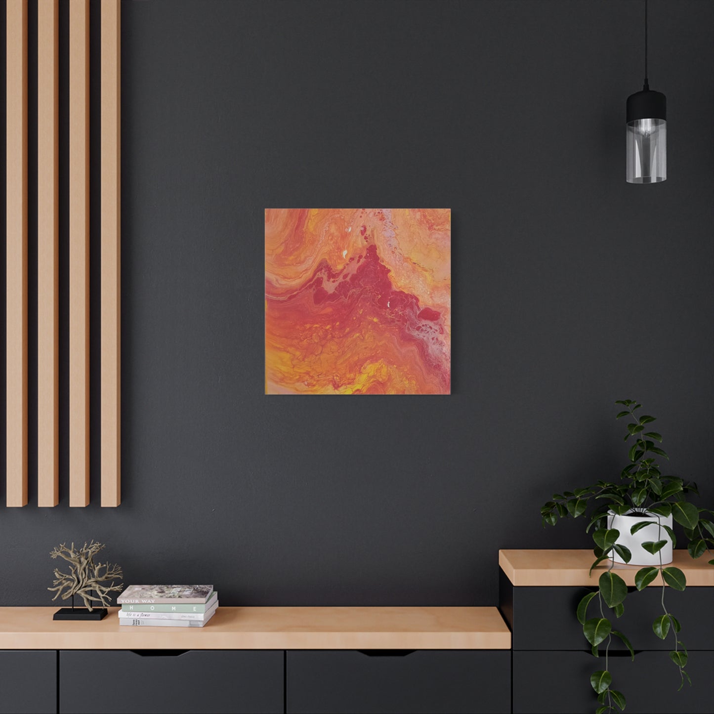 Abstract Pepto Popured - Sunset Swirl Matte Canvas Art - Stretched 1.25"