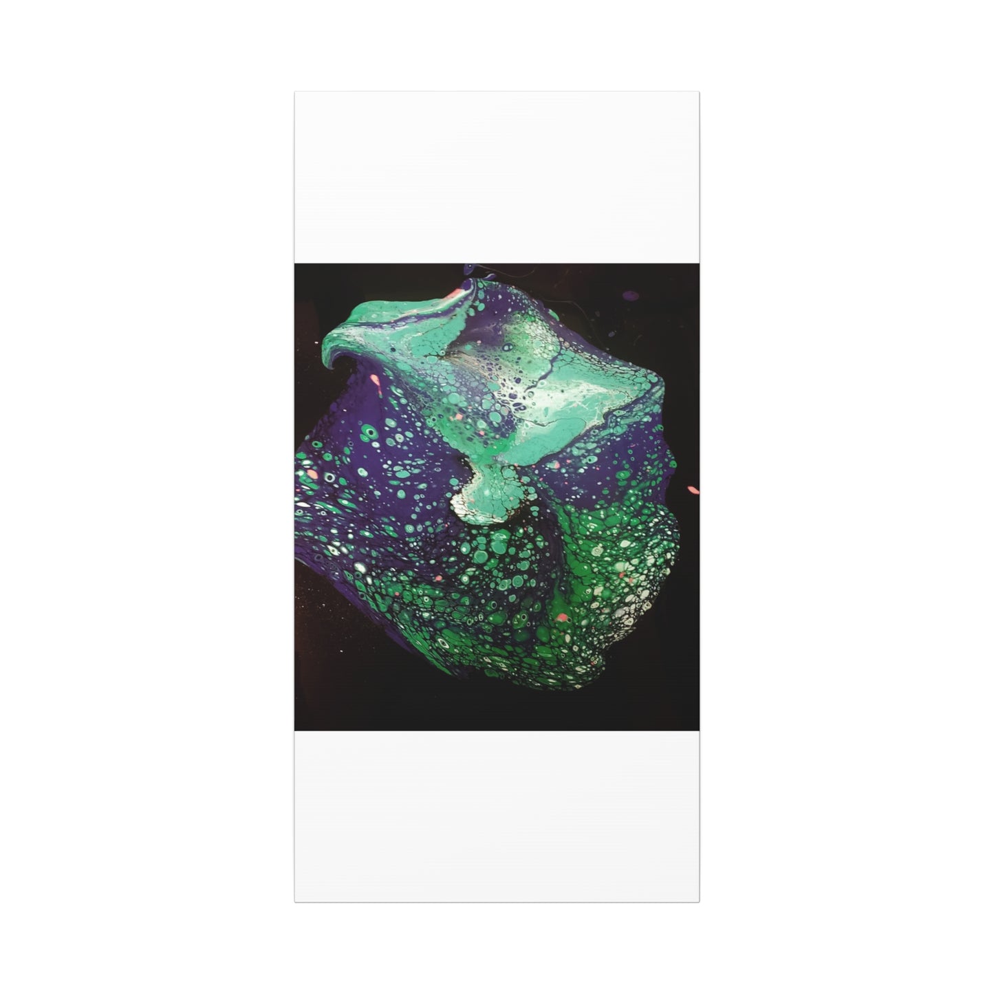 Abstract Green & Teal Fluid Art Canvas Print - Matte Stretched Wall Art