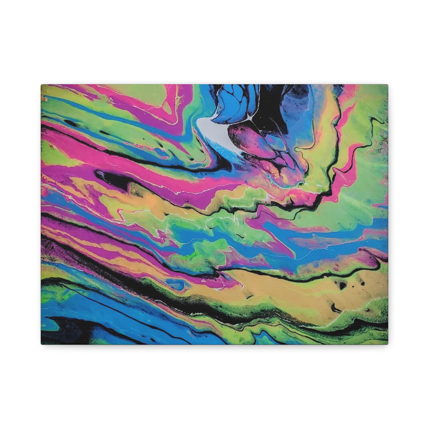 Abstract Neon Fluid Art Canvas Print — Vibrant Psychedelic Wall Decor