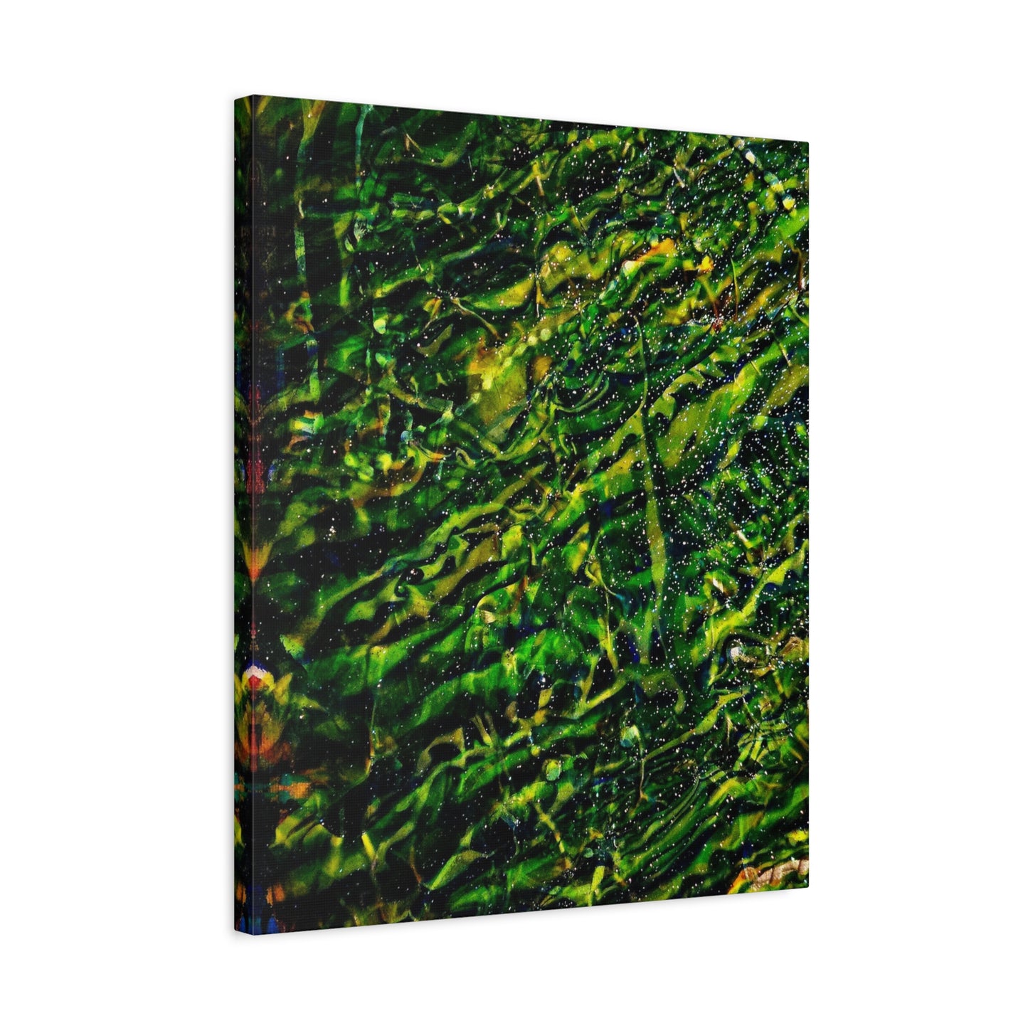 Confessions - Abstract Green Texture Canvas - Matte Stretched Wall Art