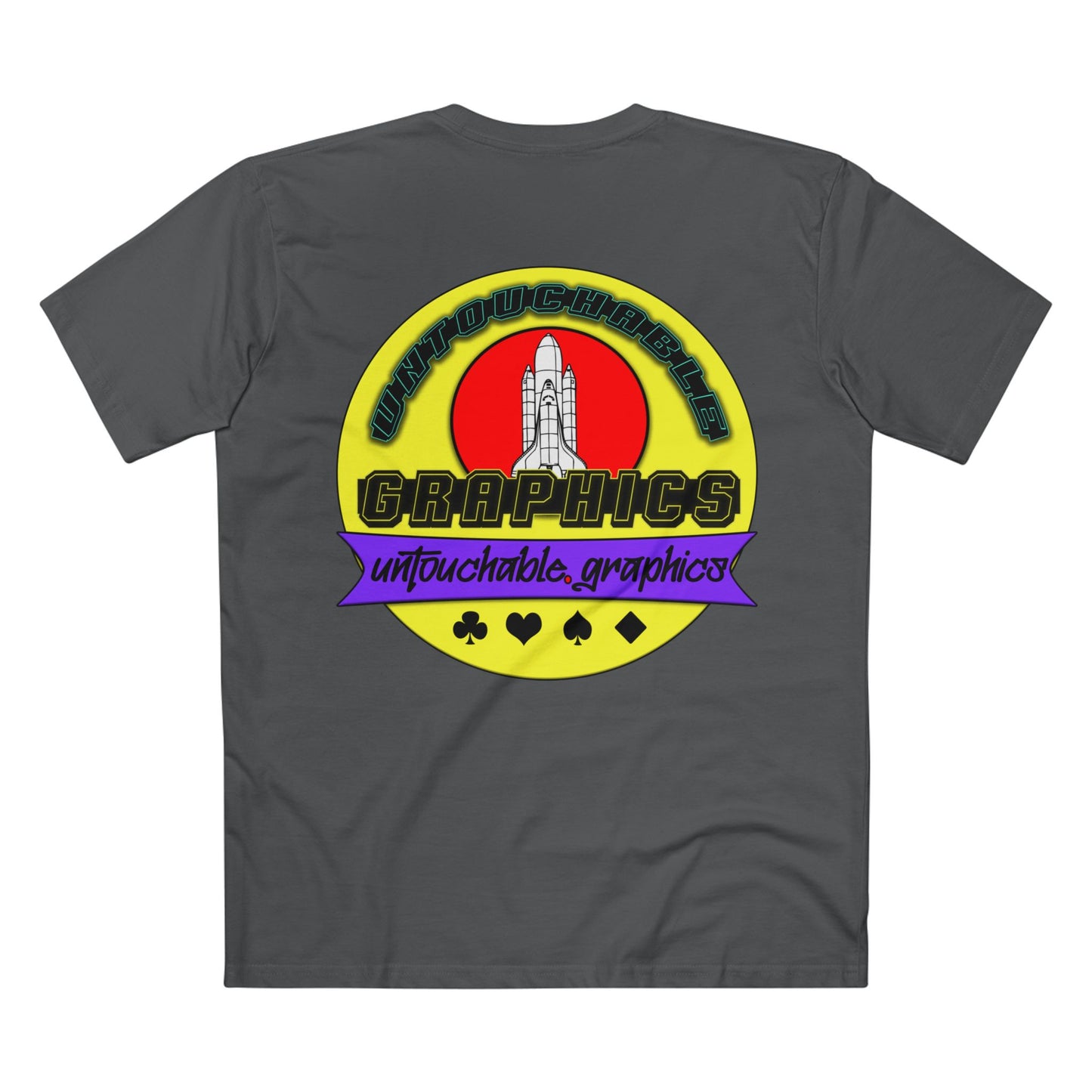 UFO Chest Pocket Tee — Retro Rocket Back Graphic Shirt