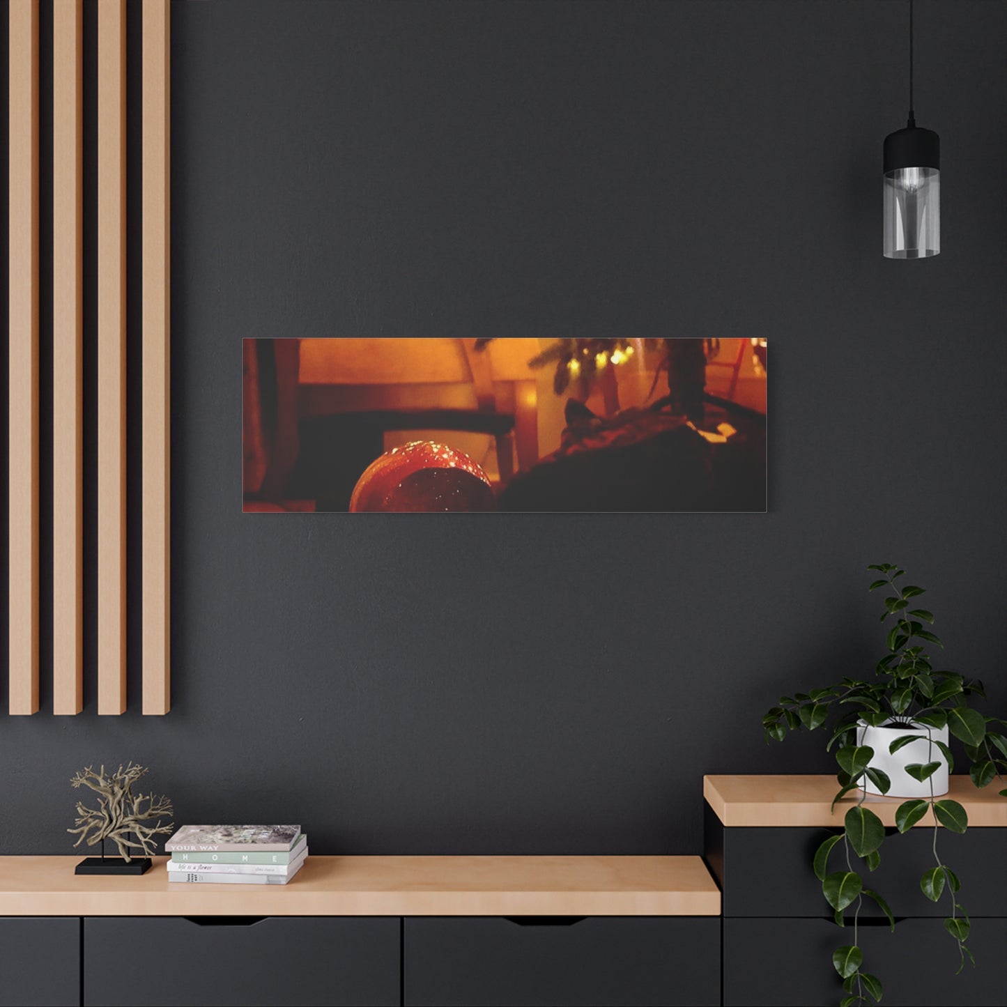 Christmas Tree Ornament Photo Canvas – Cozy Holiday Still Life Wall Art