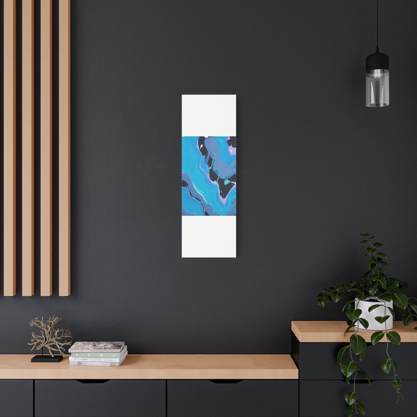 Abstract Blue Fluid Art Canvas Print — Matte Stretched Wall Art 1.25"