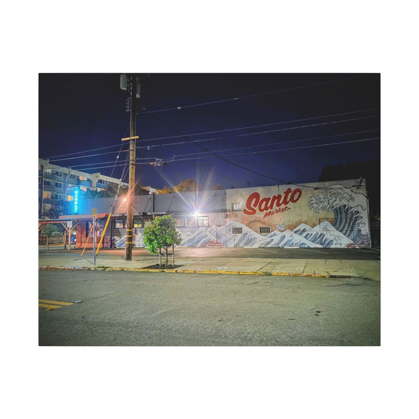 Santo Market Mural (7th&taylor)— Nighttime Urban Wall Art
