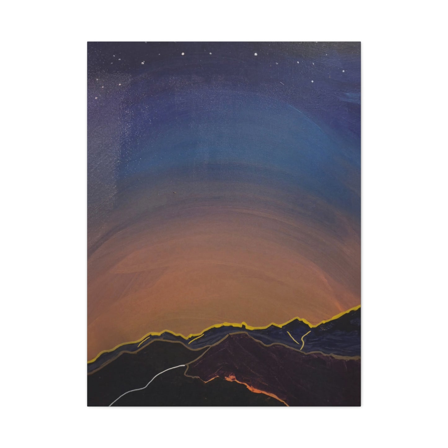 Sunset Mountain Canvas Wall Art - first light — Matte Stretched Landscape Print