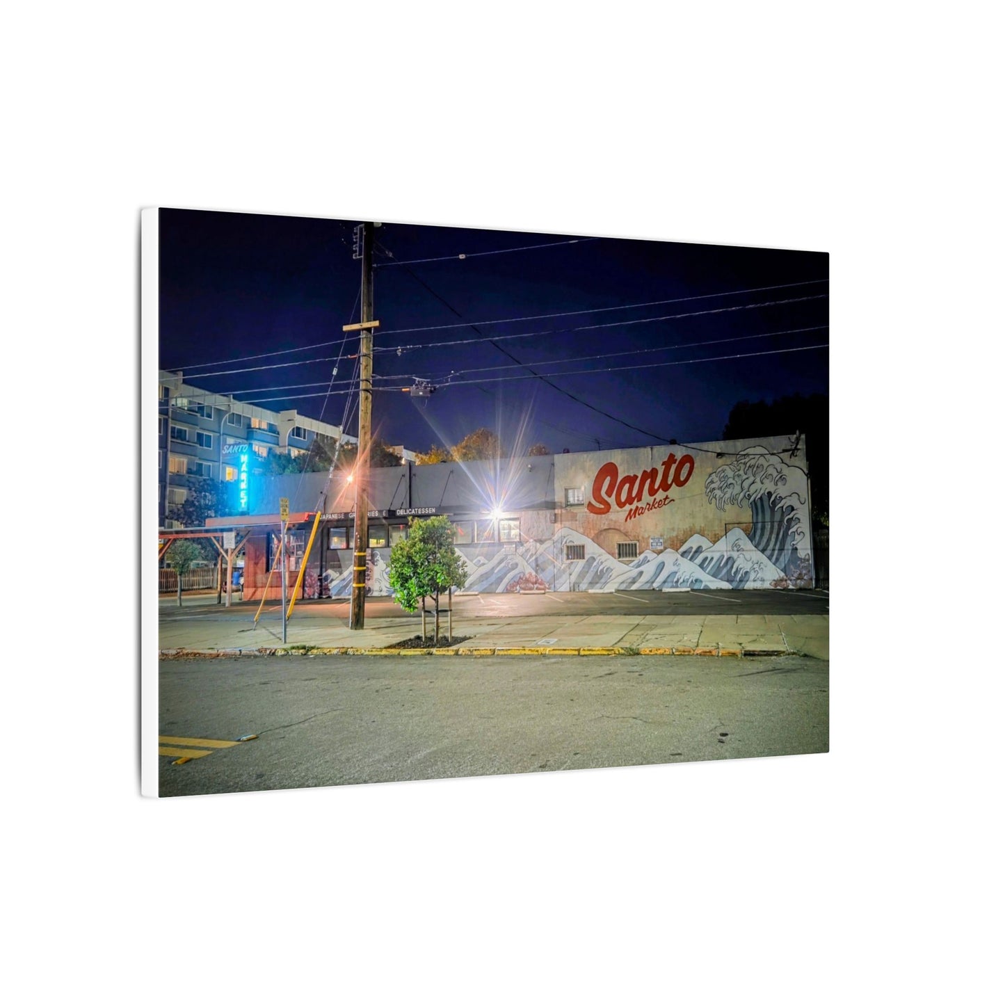 Santo Market Mural (7th&taylor)— Nighttime Urban Wall Art